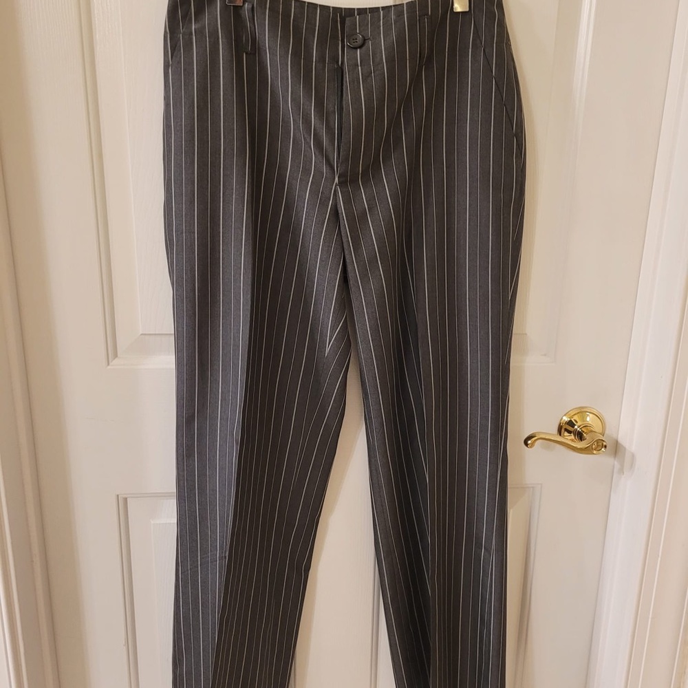 Banana Republic Pants Black Stripe 100% Silk “Harrison”